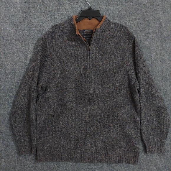 Pendleton Other - Pendleton Sweater Mens XL Gray Shetland Wool Quarter Zip Mock Neck Knit Pullover